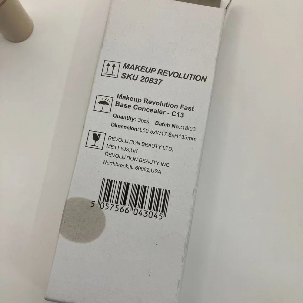 Revolution Fast Base Concealer C13 Lightweight Buildable 0.15 FL Oz Lot of 3